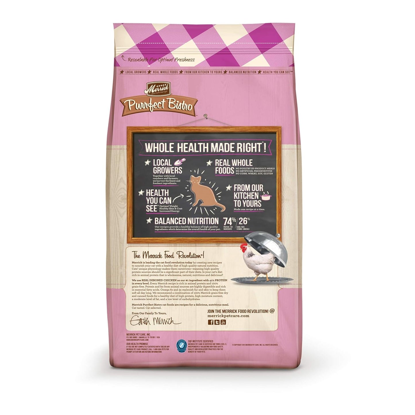 Merrick Purrfect Bistro Premium Grain Free Natural Dry Cat Food For Young Cats, Healthy Kitten Food Recipe - 7 lb. Bag