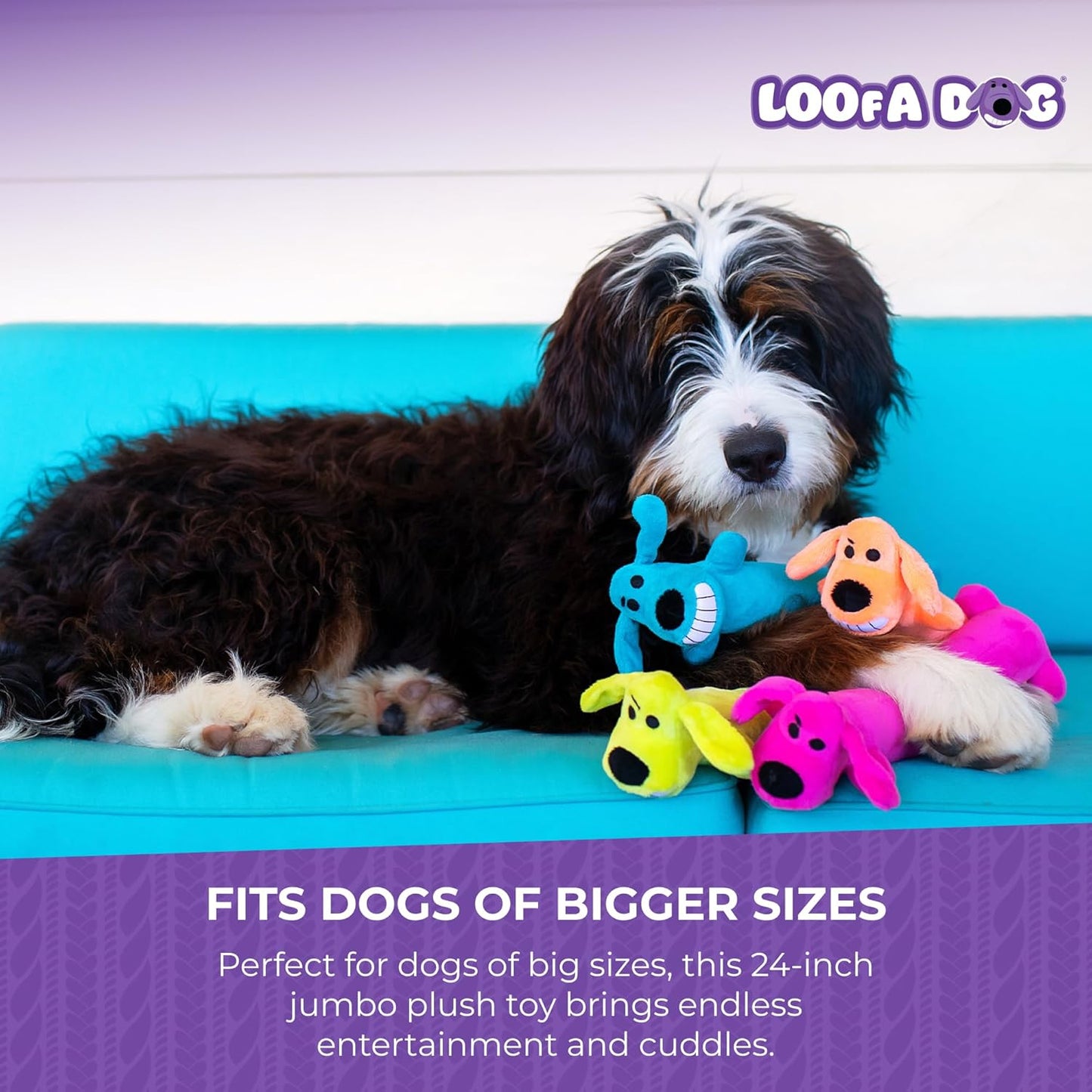 Multipet loofa dog toy large purple