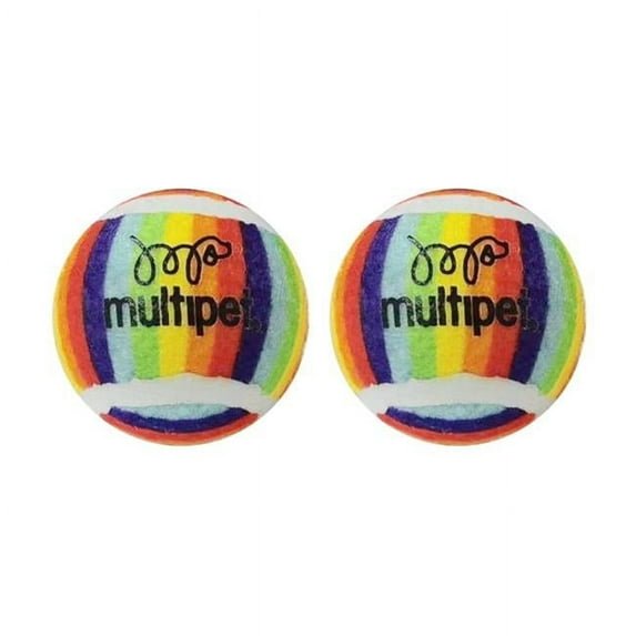 Multipet rainbow tennis balls for cats - 2 pack