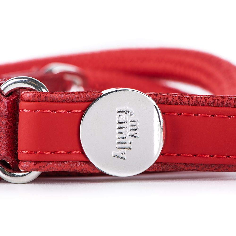 MyFamily Italian Made in Italy Simil Leather and Rope Dog Leash, White Bronze Metallic Finish, Practical and Comfortable, Handmade, Bilbao Collection