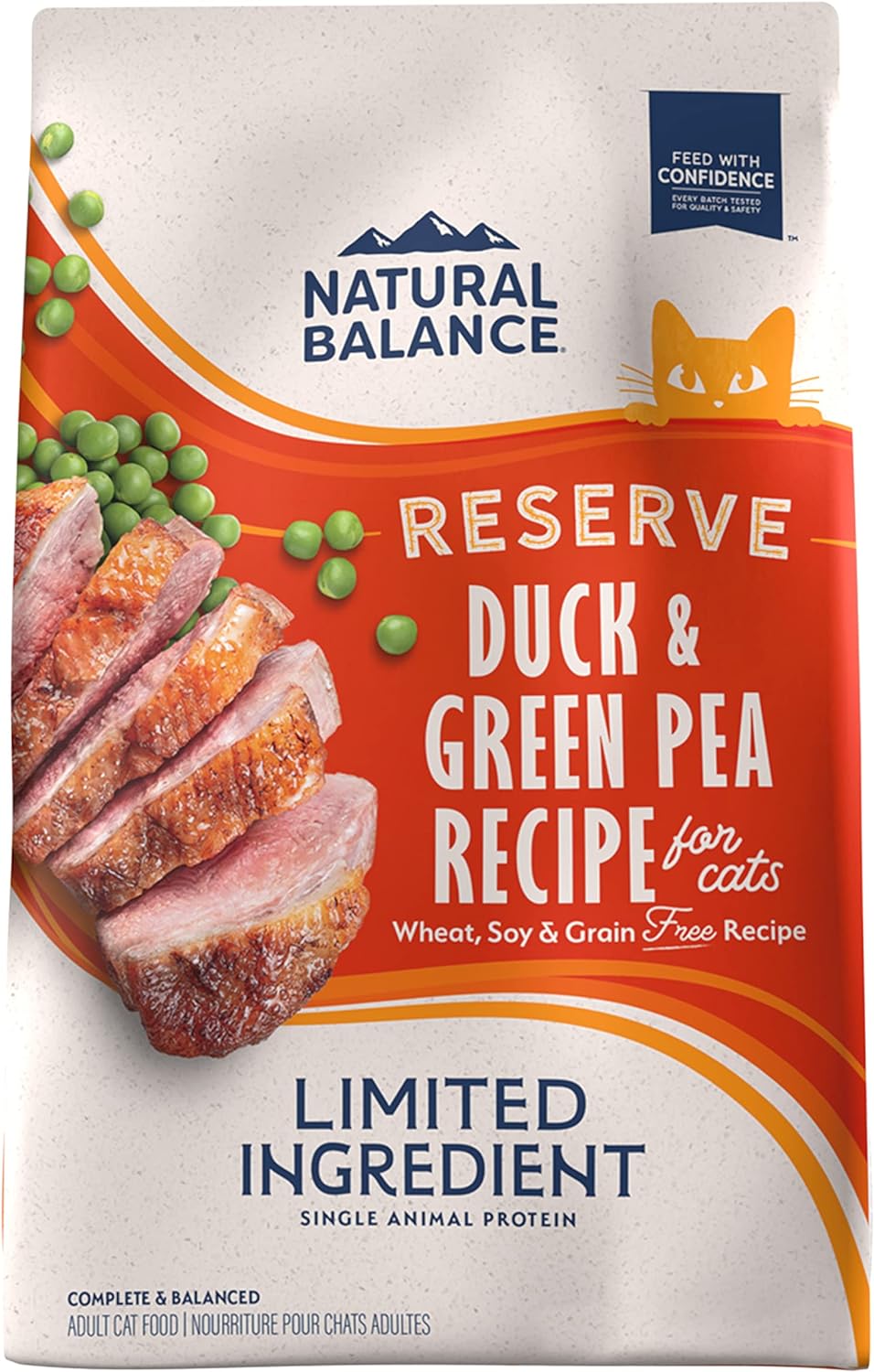 Natural balance duck & green pea recipe dry cat food 4lbs