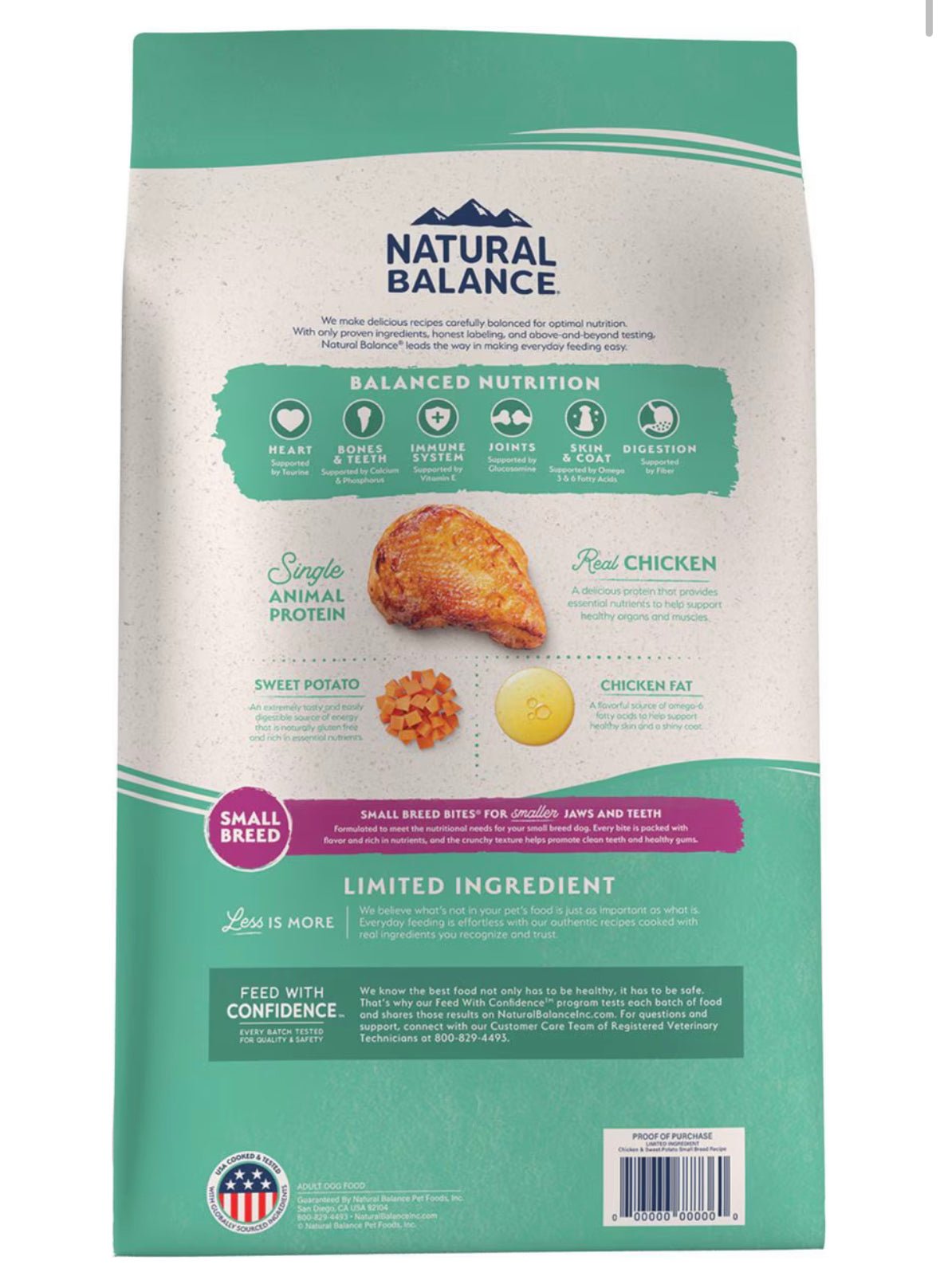 Natural Balance L.I.D. Limited Ingredient Diets Chicken & Sweet Potato Formula Small Breed Bites Grain - Free Dry Dog Food, 4 - lb bag