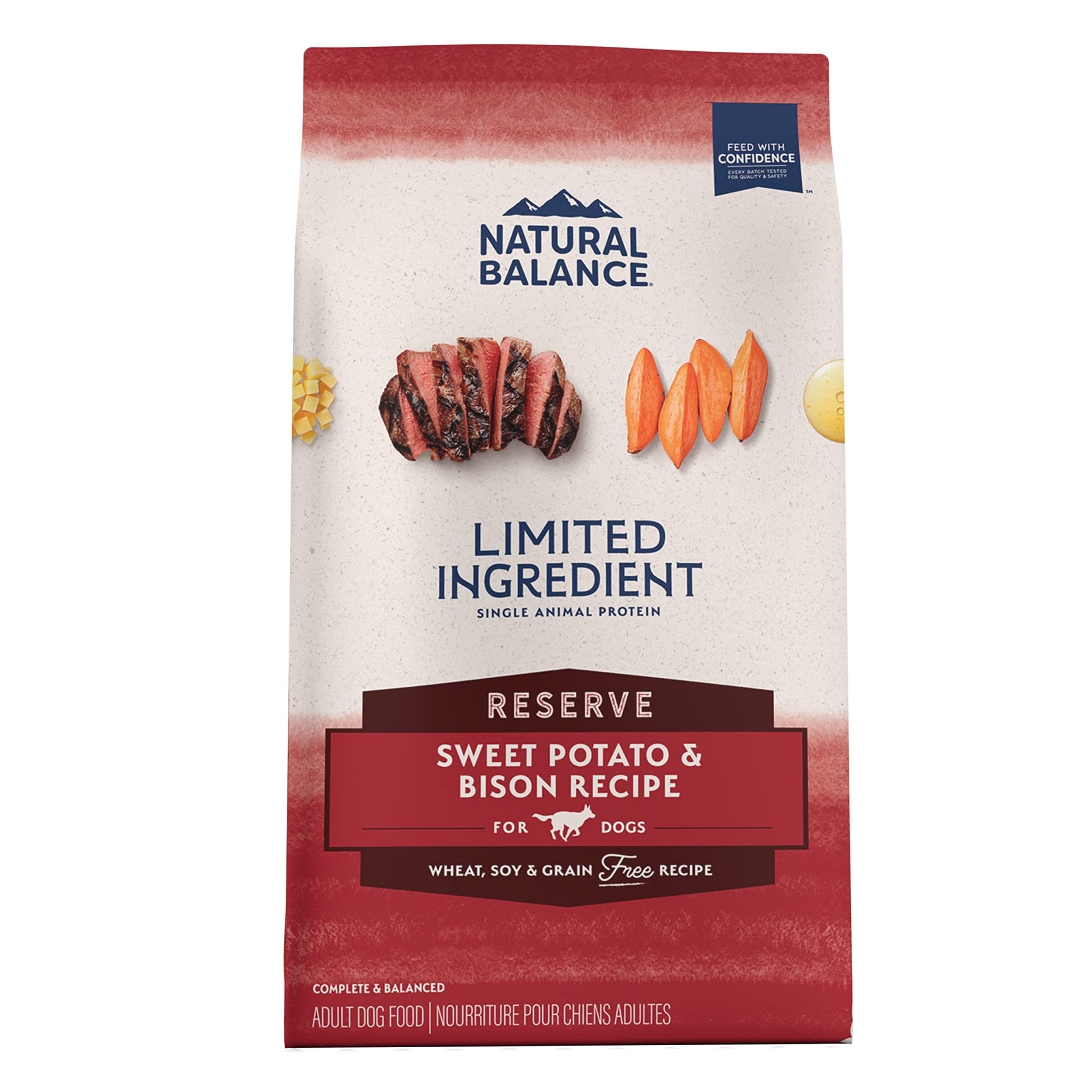 Natural Balance Limited Ingredient Adult Grain - Free Dry Dog Food, Reserve Sweet Potato & Bison Recipe, 22 Pound (Pack of 1)