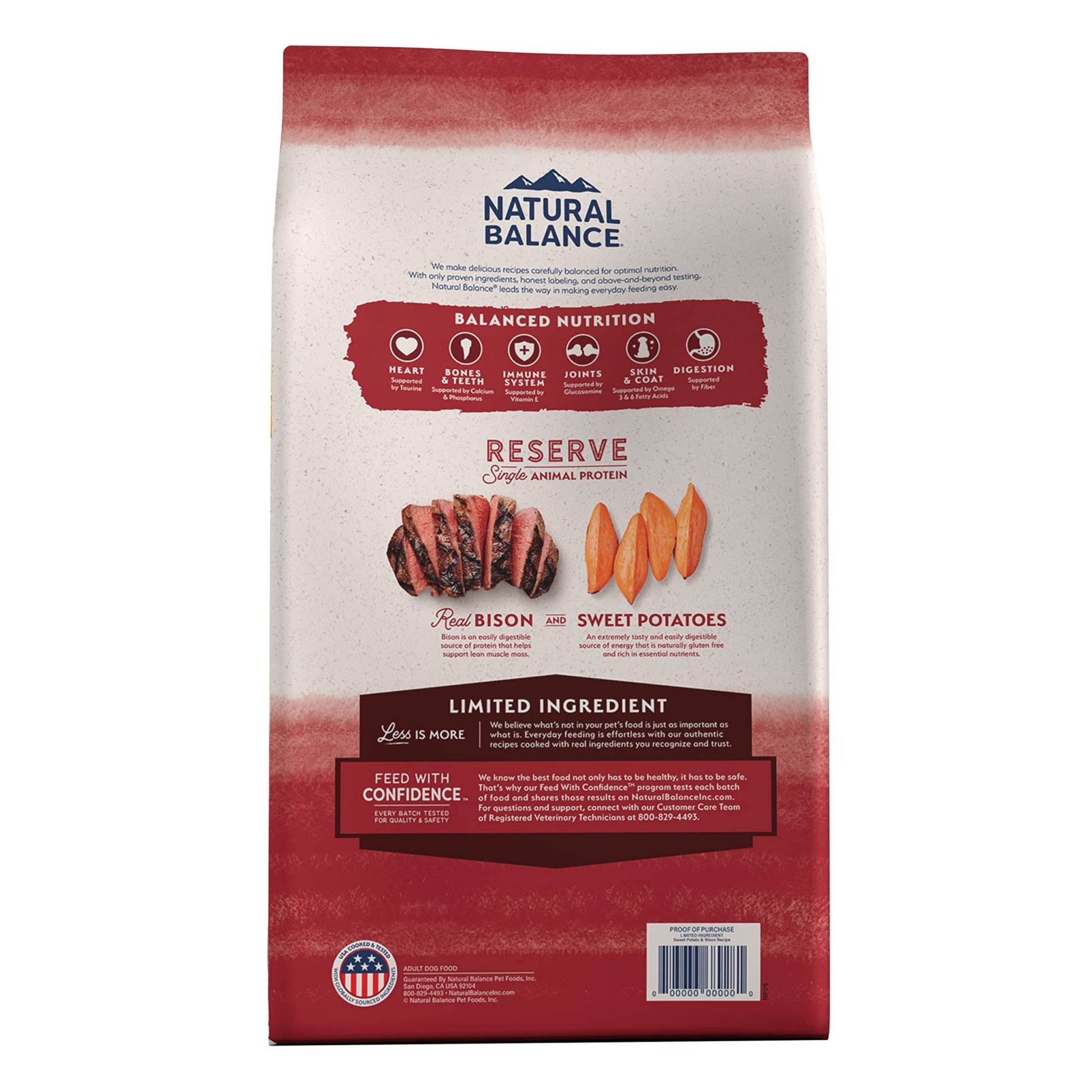 Natural Balance Limited Ingredient Adult Grain - Free Dry Dog Food, Reserve Sweet Potato & Bison Recipe, 22 Pound (Pack of 1)