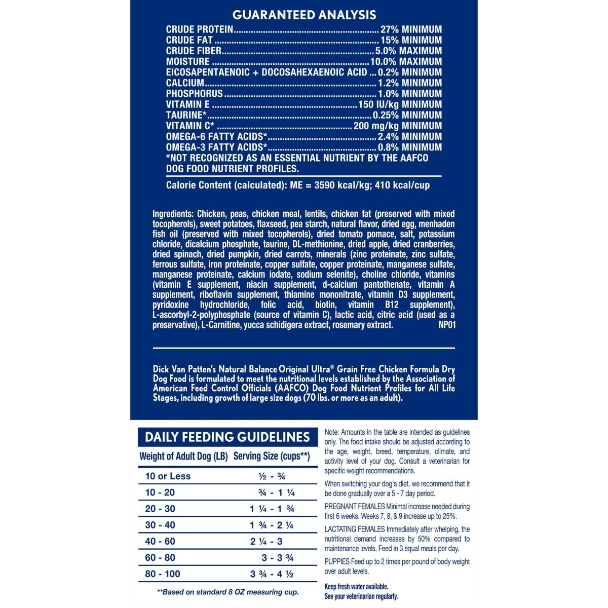 Natural Balance Original Ultra Grain Free Chicken Dry Dog Food, 11 lbs. - 723633774147