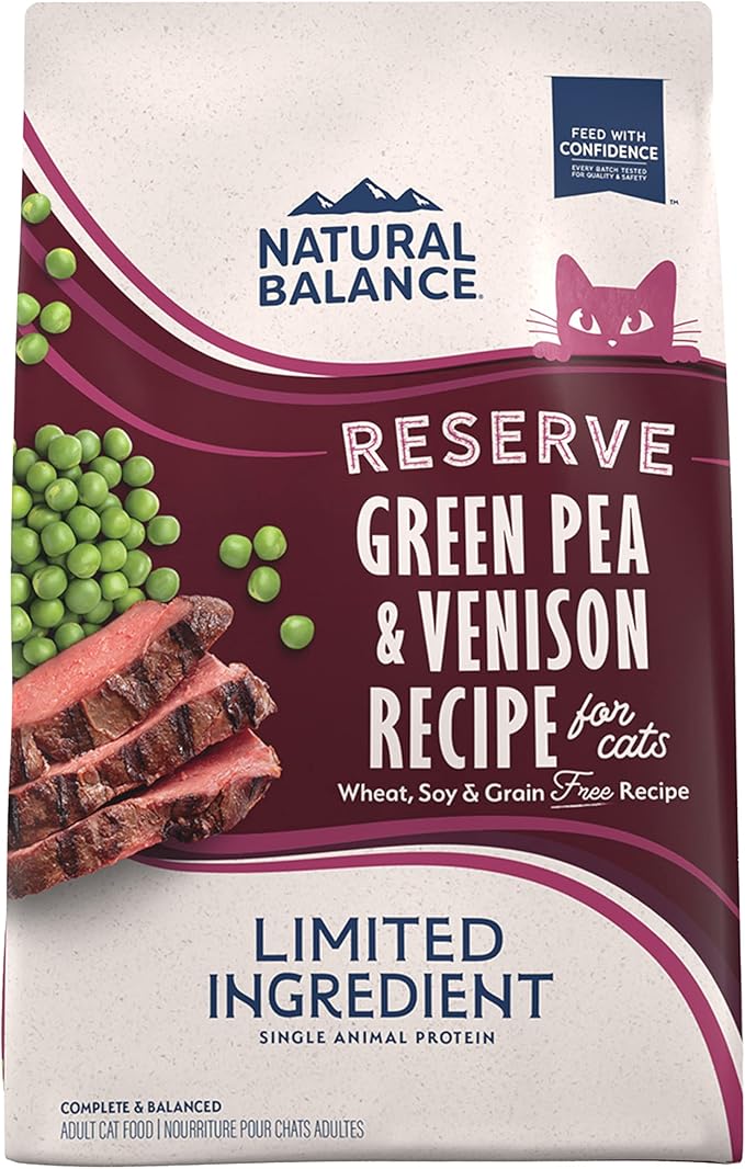 Natural balance venison green peas cat dry kibble 4lbs limited ingredient