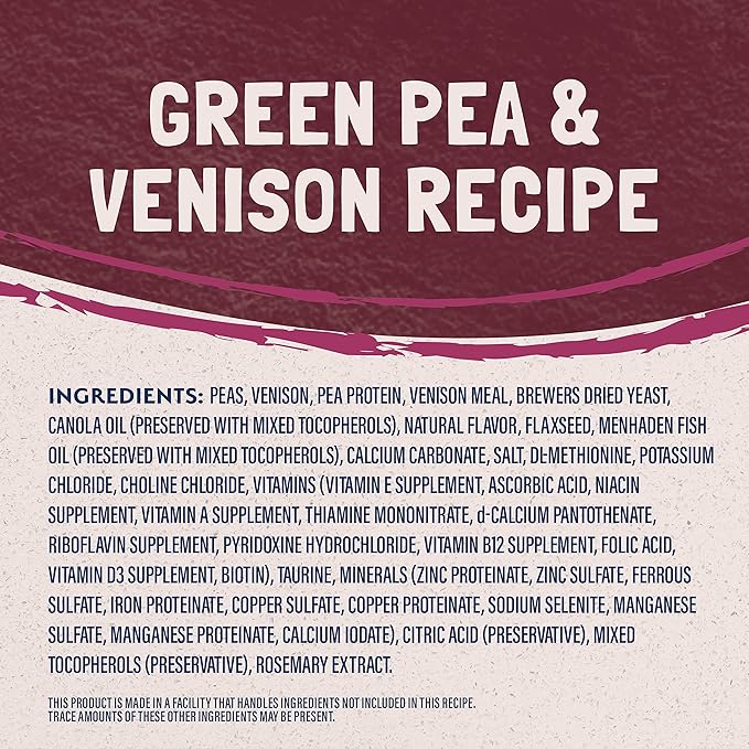 Natural balance venison green peas cat dry kibble 4lbs limited ingredient