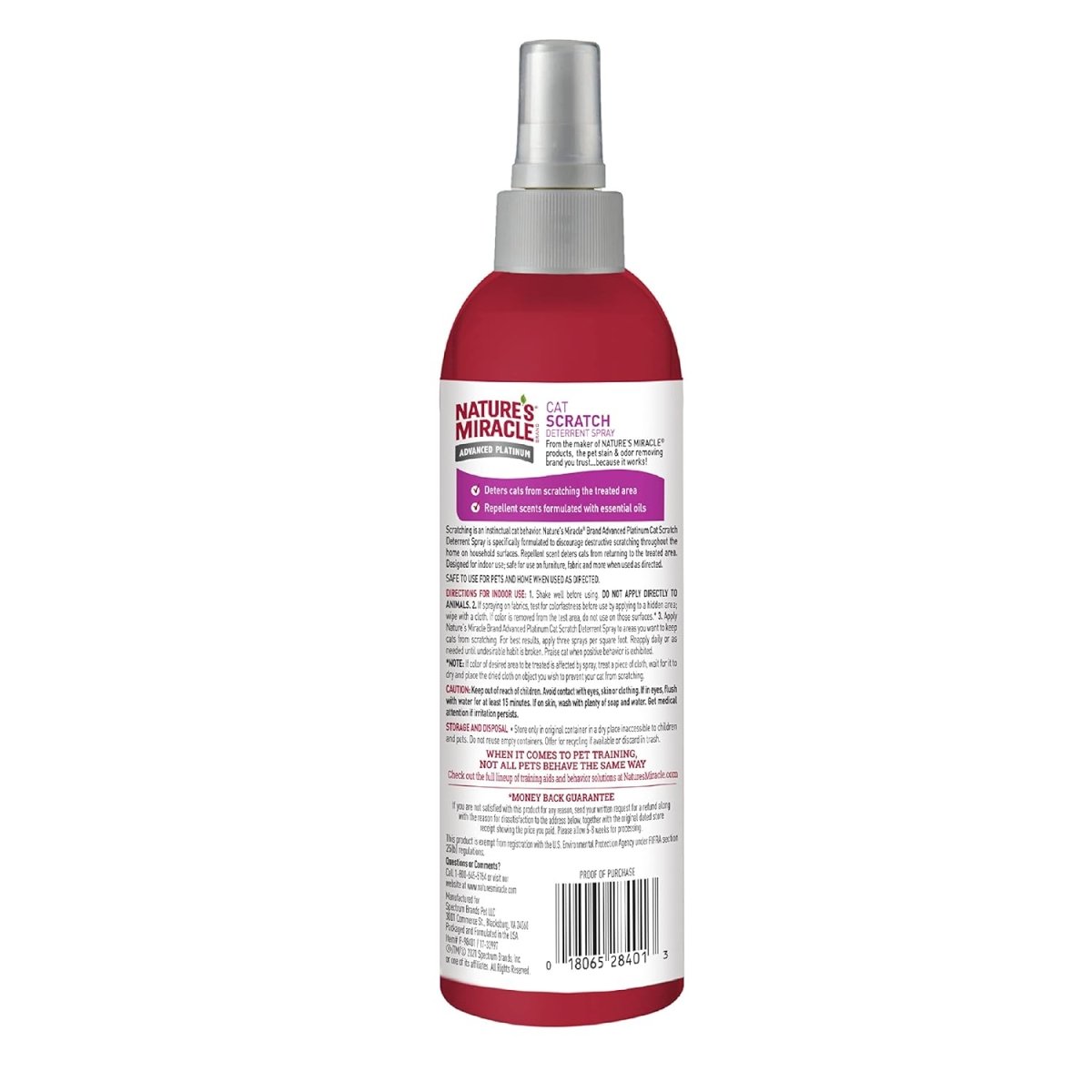 Nature's Miracle Advanced Platinum Cat Scratch Deterrent Spray - cat scratching spray - 018065284013