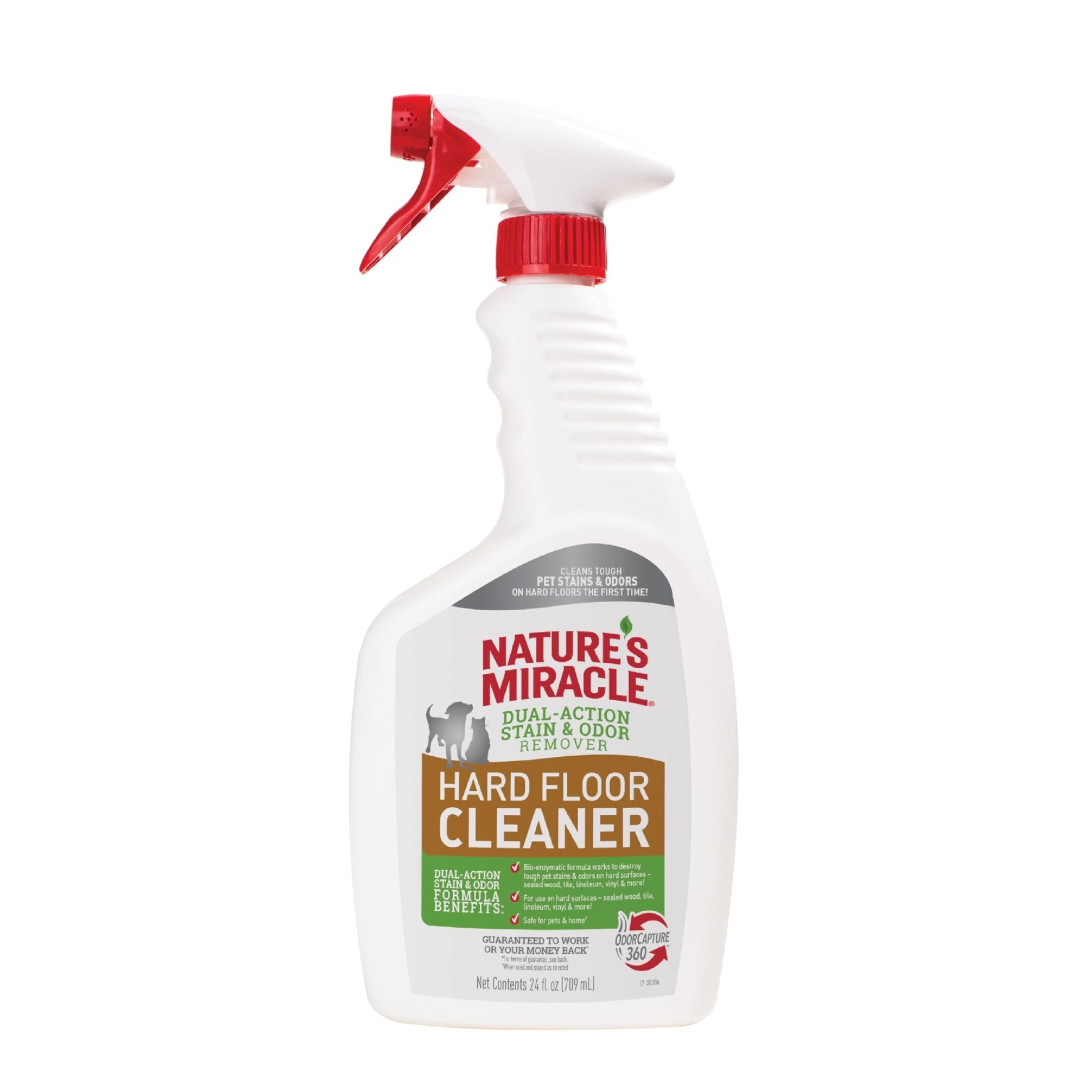 Nature'S Miracle Hard Floor Cleaner, 24 Ounces, Dual - Action Stain And Odor Remover Works To Remove Tough Pet Stains And Odors On Sealed Wood And Hard Floor Surfaces