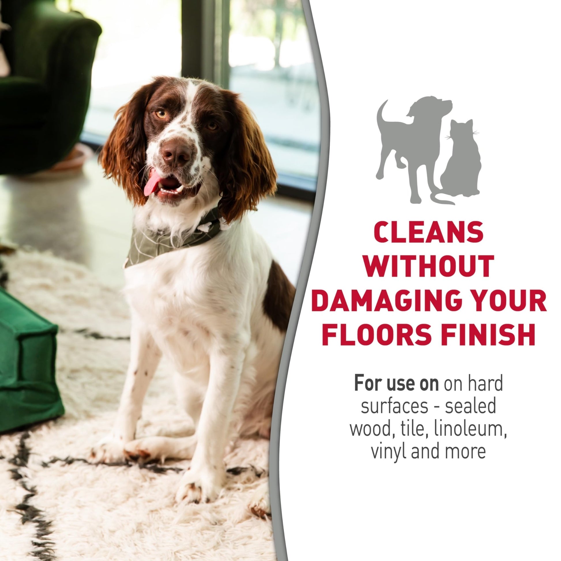 Nature'S Miracle Hard Floor Cleaner, 24 Ounces, Dual - Action Stain And Odor Remover Works To Remove Tough Pet Stains And Odors On Sealed Wood And Hard Floor Surfaces