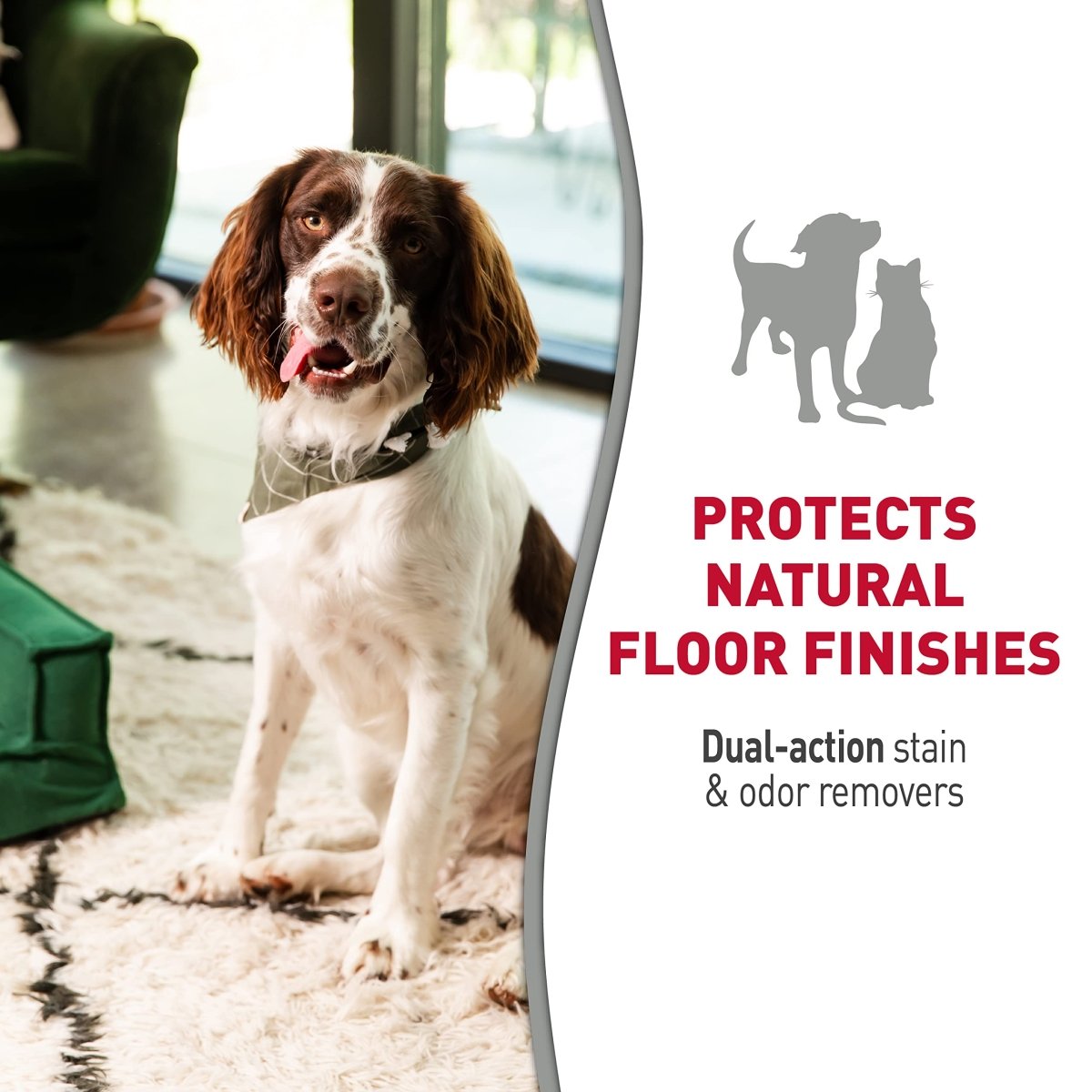 Nature's Miracle Hard Floor Cleaner, Dual - Action Stain & Odor Remover, Protects Natural Floor Finishes, 24 oz - 018065982254