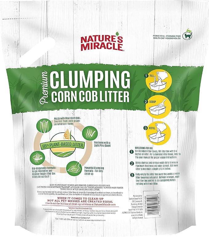 Nature's Miracle Premium Scented Clumping Corn Cat Litter, 10 - lb bag