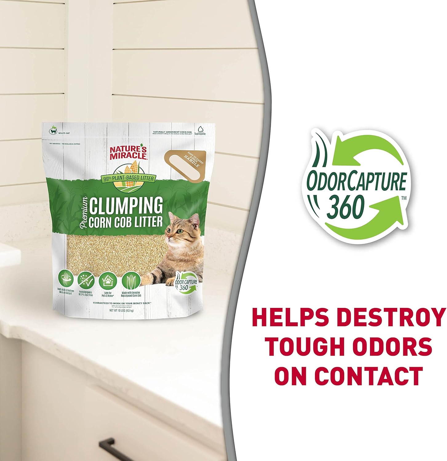 Nature's Miracle Premium Scented Clumping Corn Cat Litter, 10 - lb bag