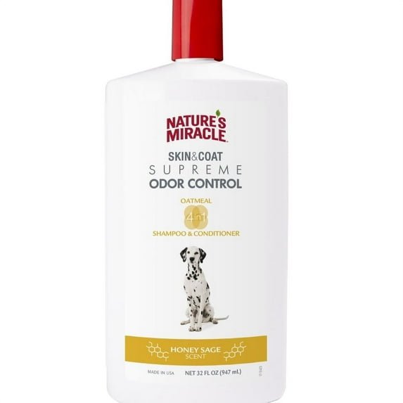 Natures miracle skin & coat supreme odor control honey sage scent dog shampoo conditioner 32oz shampoo