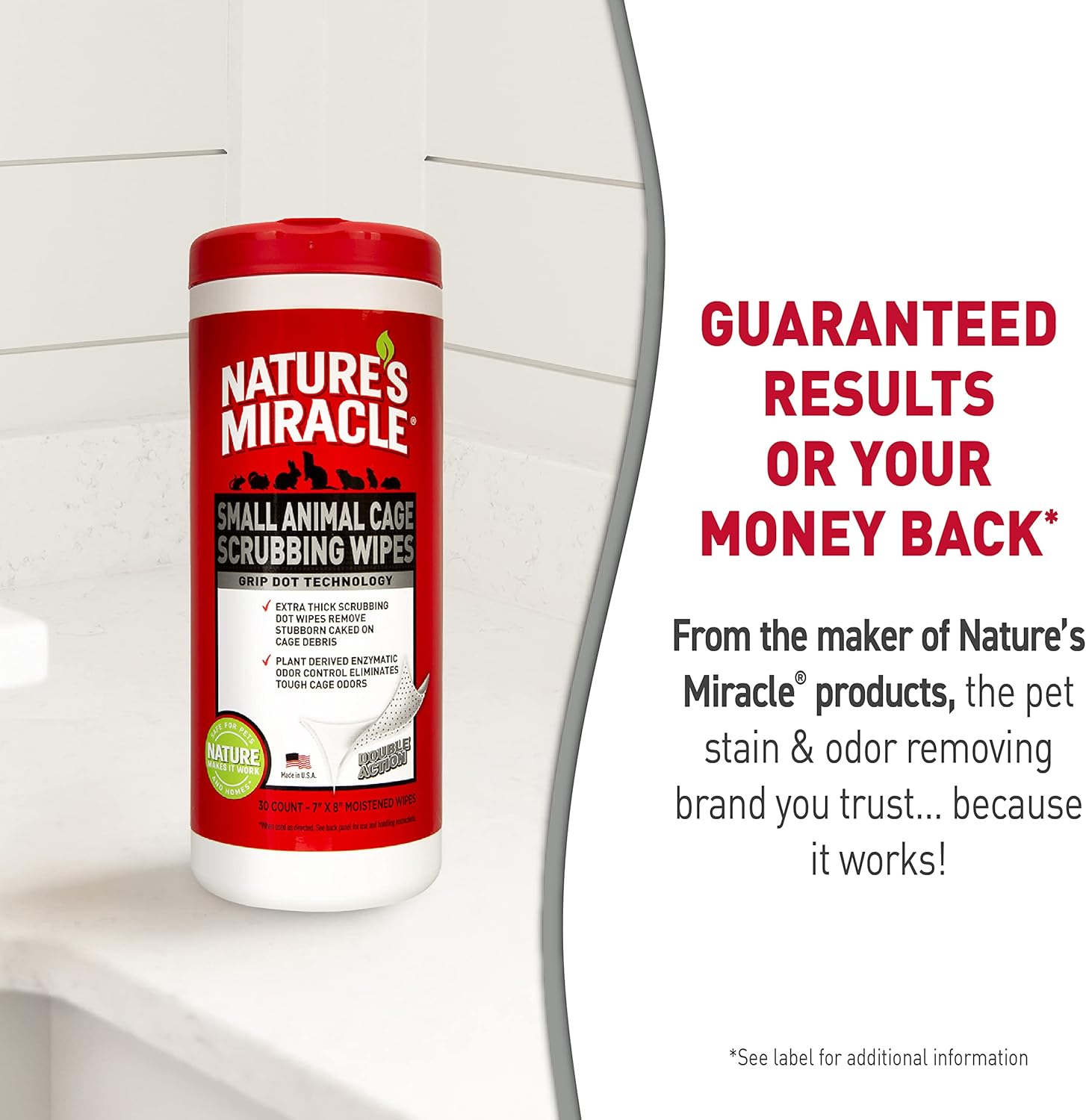 Natures miracle small animal cage scrubbing wipes 30 count