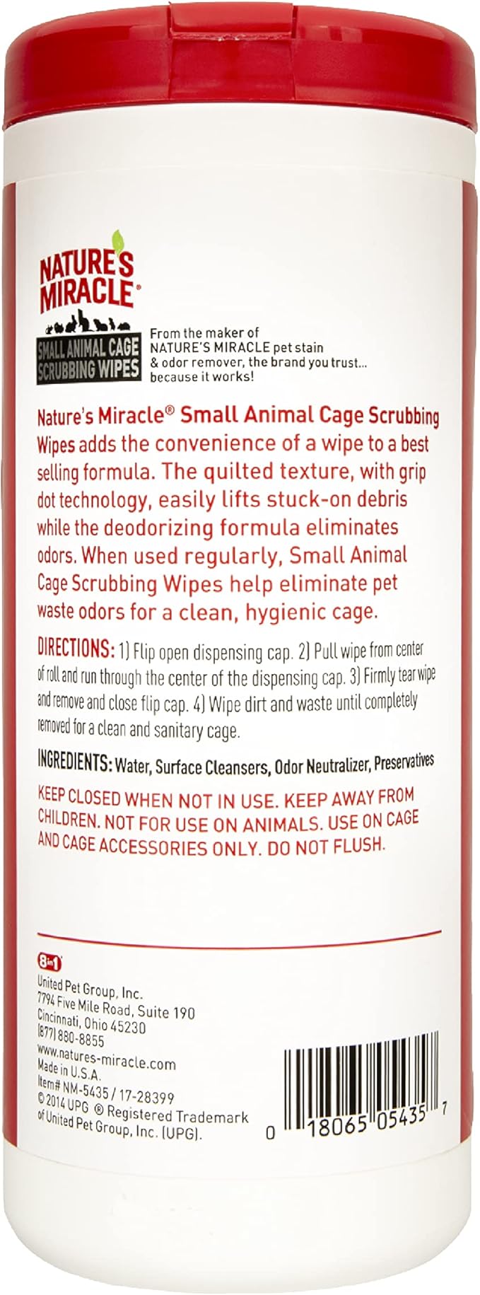 Natures miracle small animal cage scrubbing wipes 30 count