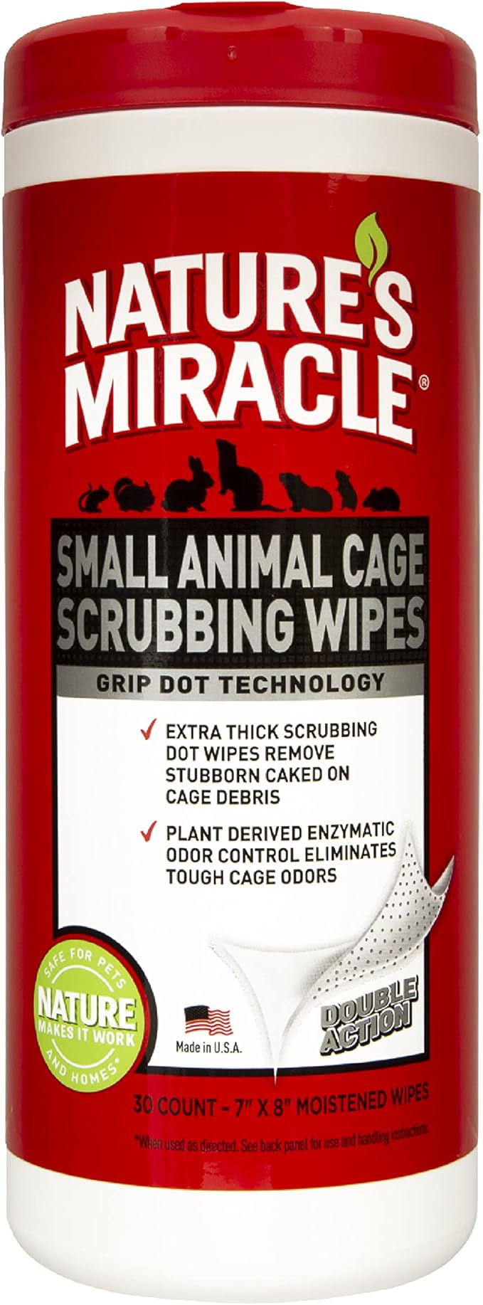 Natures miracle small animal cage scrubbing wipes 30 count