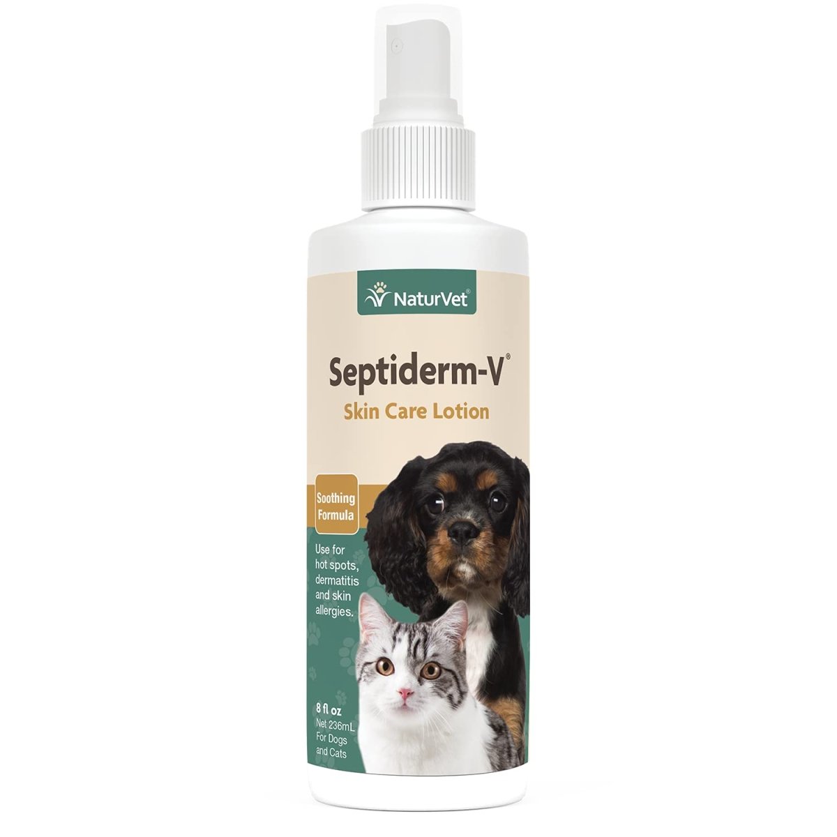 NaturVet Green Tree Septiderm-V Skin Care Lotion for Dogs & Cats – 8 Oz ...