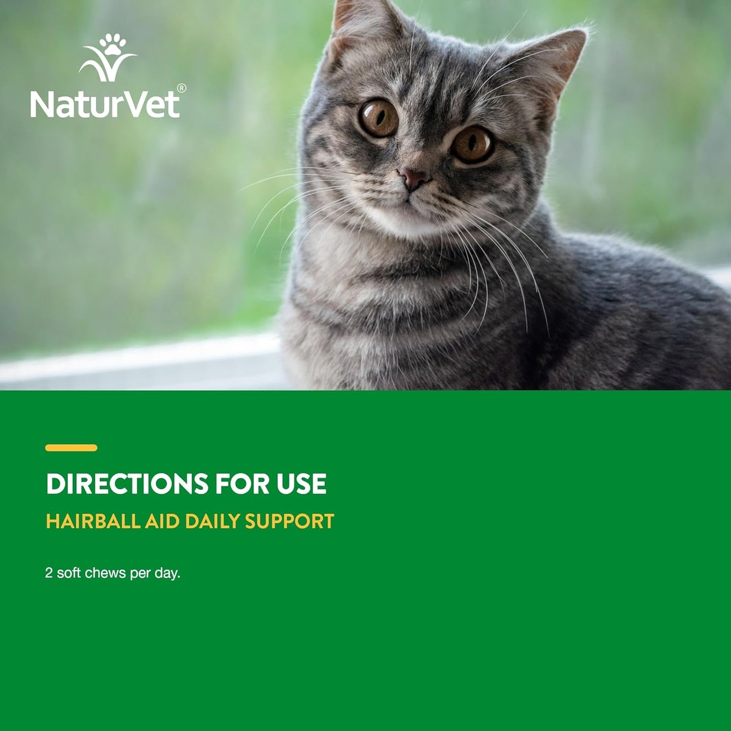 Naturvet hairball aid daily support + pumpkin 60 chews cat aid