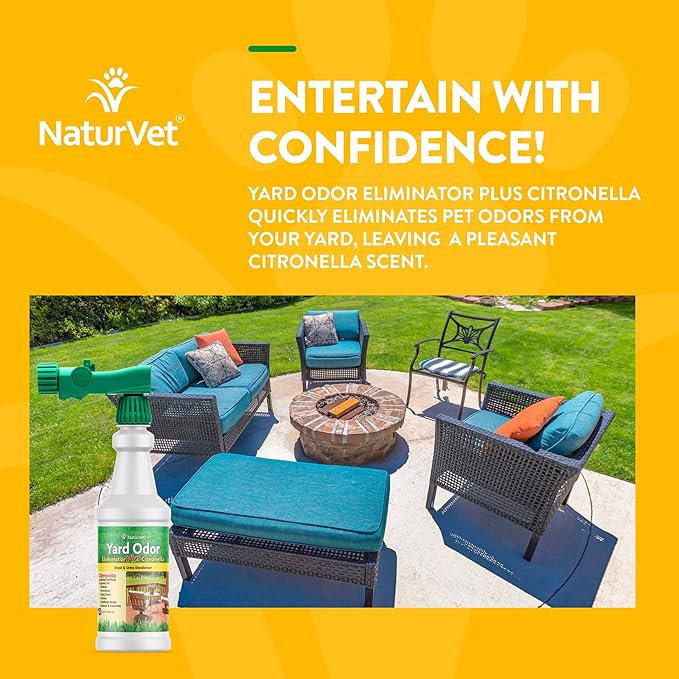NaturVet – Yard Odor Eliminator – Eliminate Stool and Urine Odors from Lawn and Yard – Designed for Use on Grass, Plants, Patios