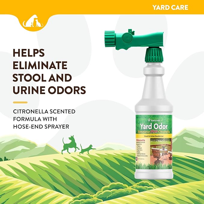 NaturVet – Yard Odor Eliminator – Eliminate Stool and Urine Odors from Lawn and Yard – Designed for Use on Grass, Plants, Patios