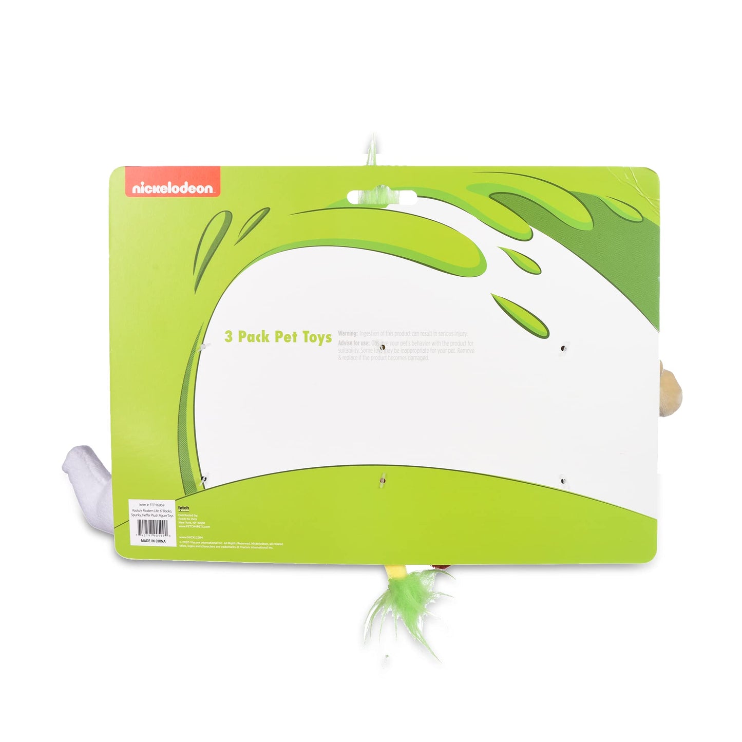 Nickelodeon Rocko's Modern Life Dog Toy Set | 3pc 6 - Inch Plush Toys