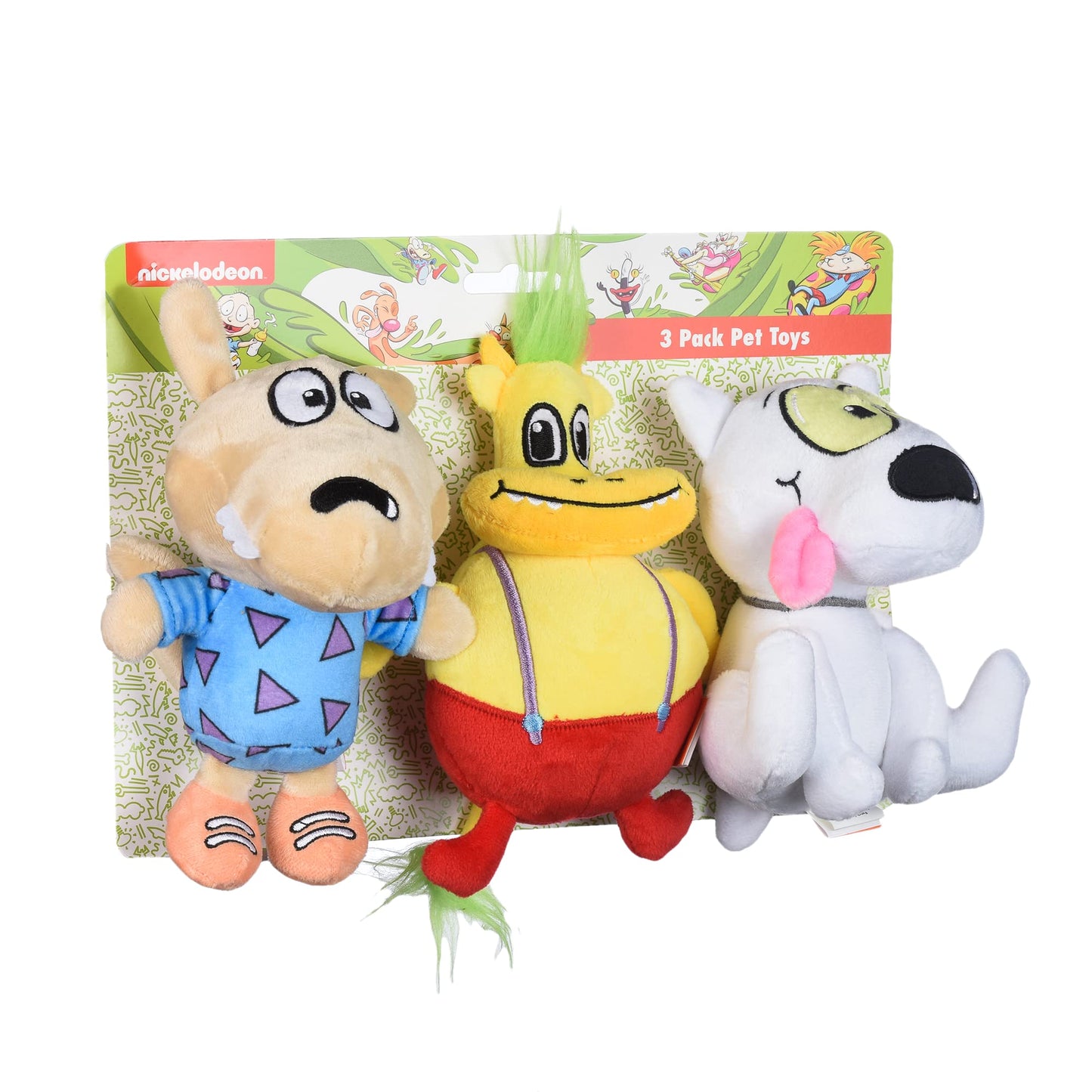 Nickelodeon Rocko's Modern Life Dog Toy Set | 3pc 6 - Inch Plush Toys