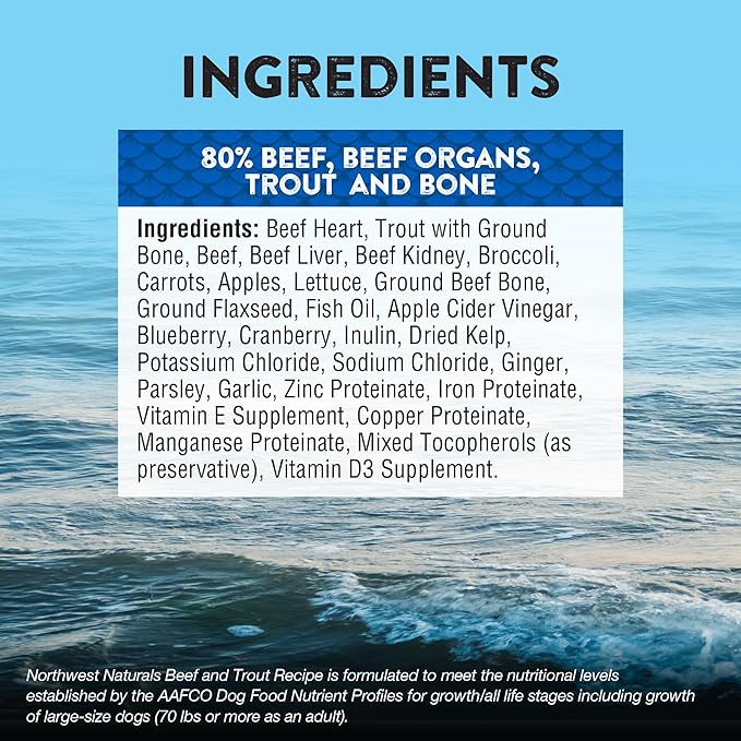 Northwest naturals raw diet for dogs beef and trout recipe