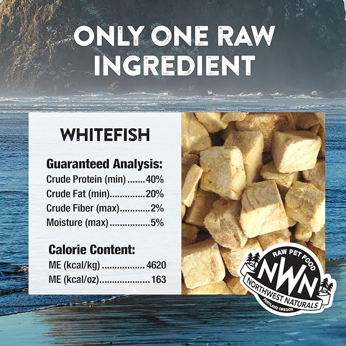 Northwest naturals raw rewards dog & cat treats freeze dried white fish 2.5oz