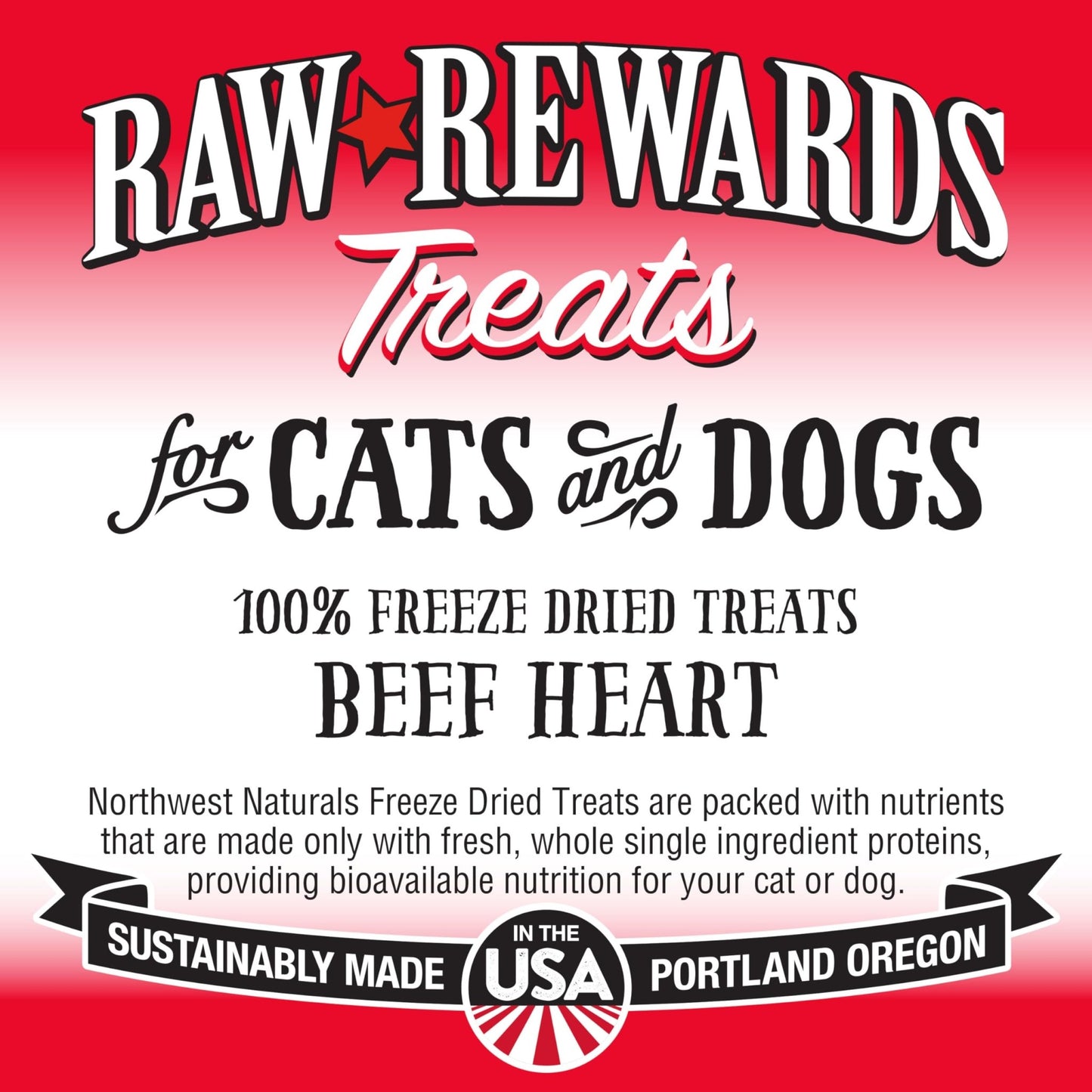 Northwest Naturals Raw Rewards Freeze - Dried Beef Heart Treats - 3 oz
