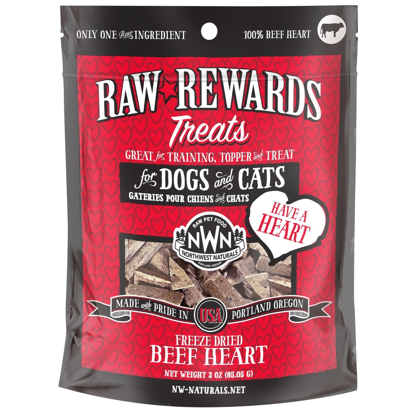 Northwest Naturals Raw Rewards Freeze - Dried Beef Heart Treats - 3 oz