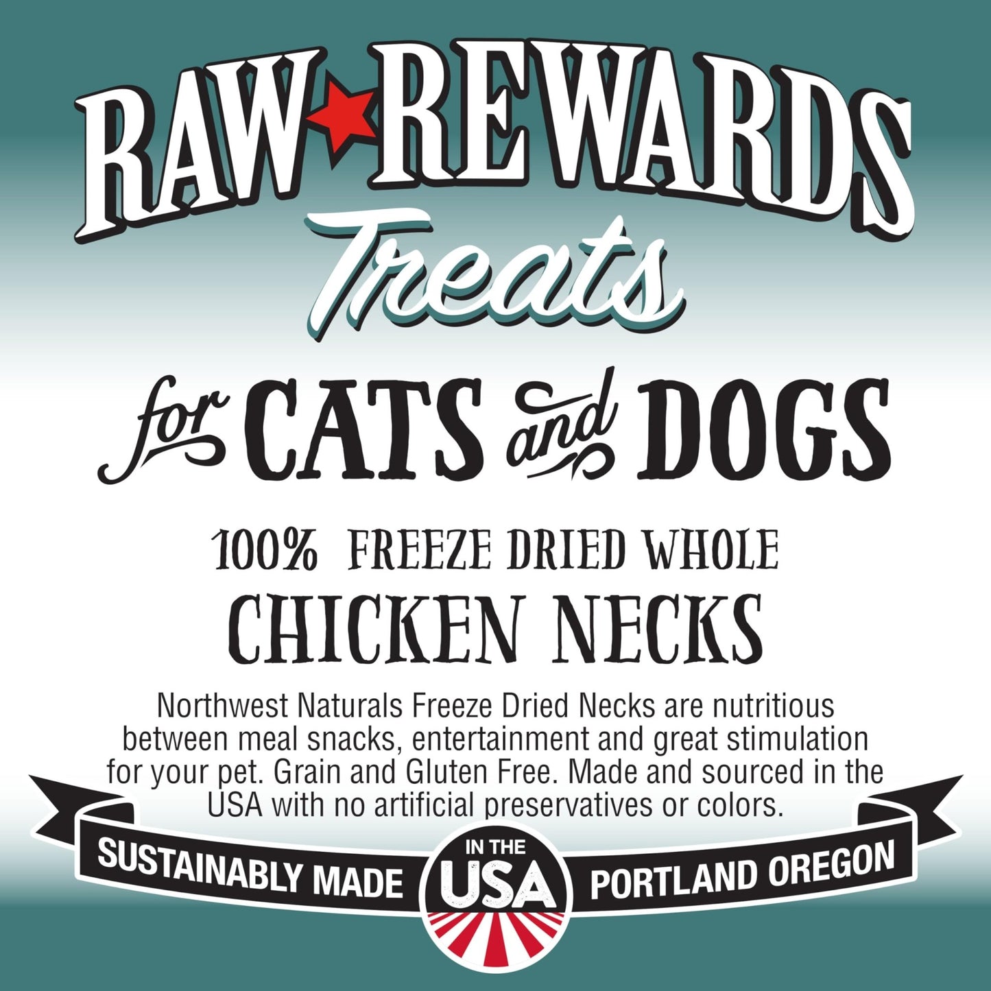 Northwest Naturals Raw Rewards Freeze - Dried Chicken Neck Treats For Dogs And Cats - Whole Neck - Healthy, 1 Ingredient, Human Grade Pet Food, All Natural - 4 Oz