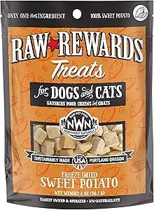 Northwestnaturals raw rewards freeze dried sweet potato dog & cat treats 2oz