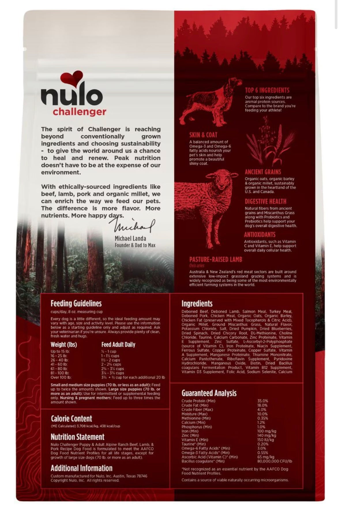 Nulo Challenger Puppy & Adult Alpine Ranch Beef, Lamb & Pork Dry Dog Food, 4.5 - lb bag