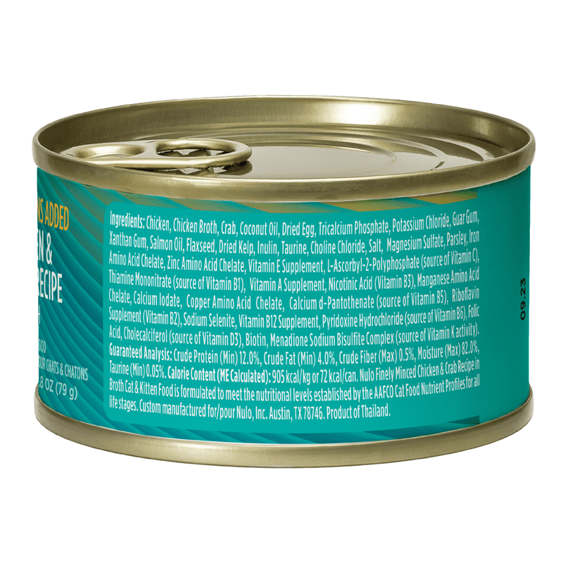 Nulo chicken & crab recipe in broth canned cat food 3oz