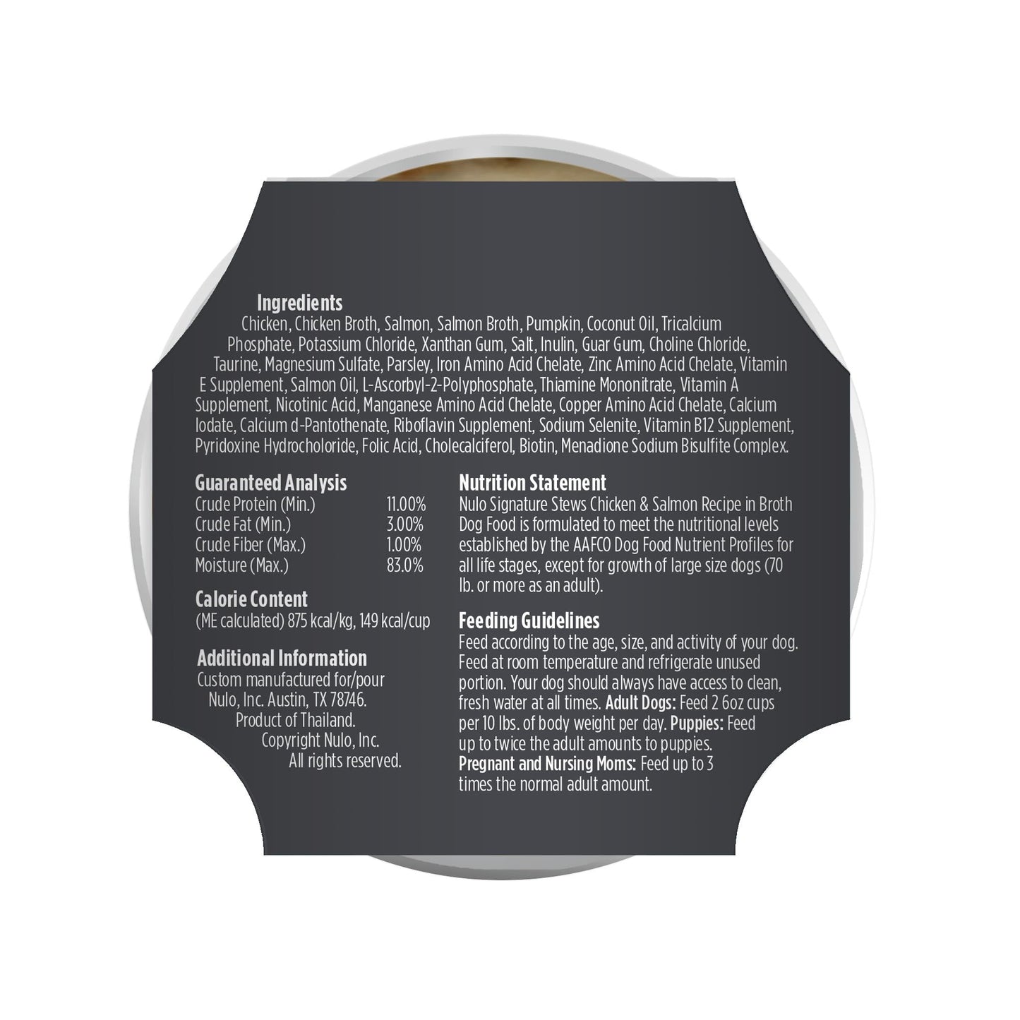 Nulo Dog Signature Stew Chicken & Salmon In Broth 6 Oz Cup
