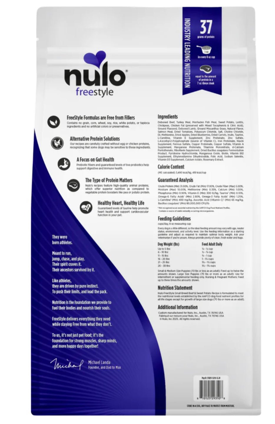 Nulo freestyle beef & sweet potato 11lb small breed dry dog food kibble