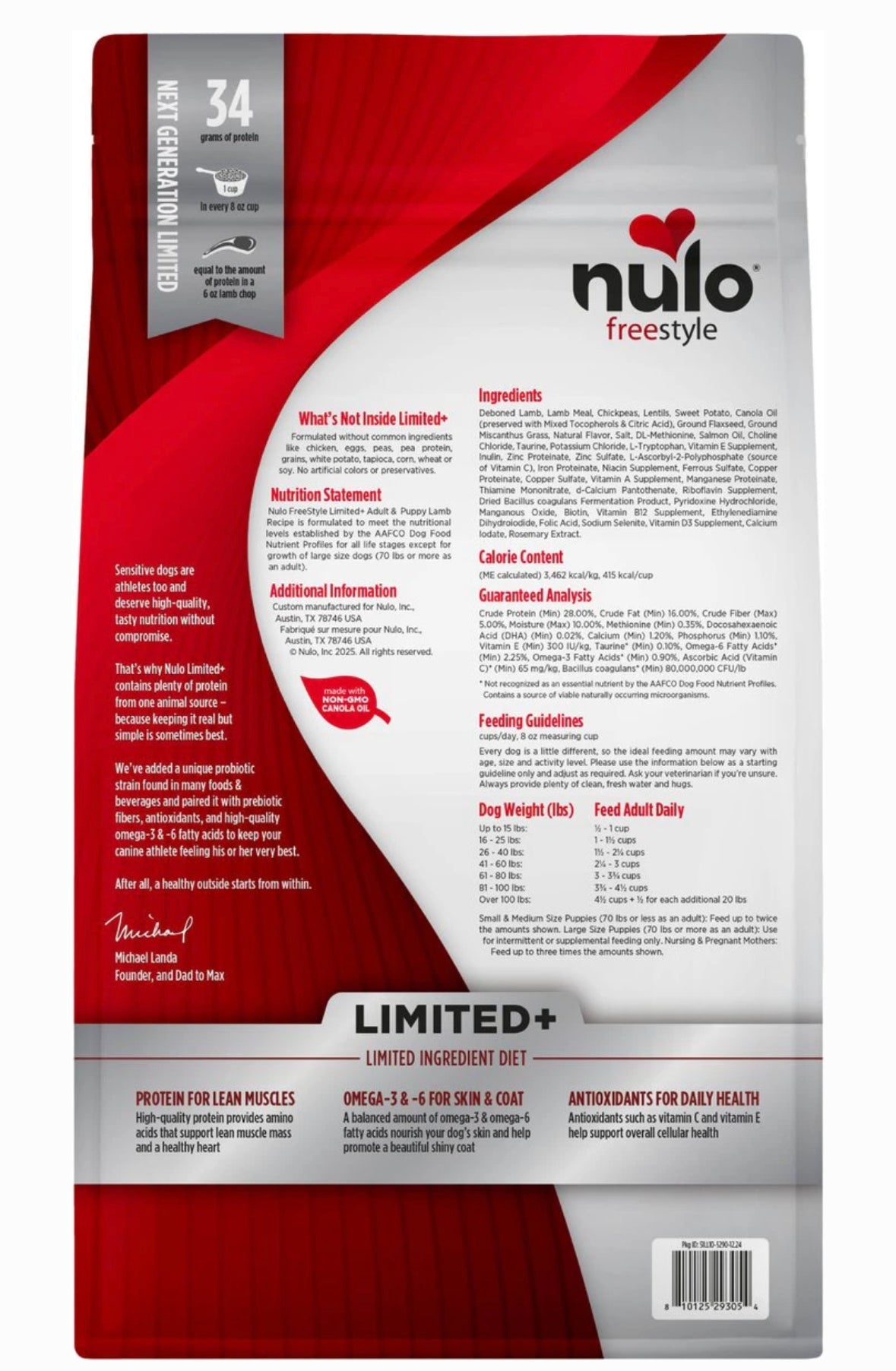 Nulo FreeStyle Limited Ingredient Lamb Recipe Dry Dog Food, 10 - lb bag
