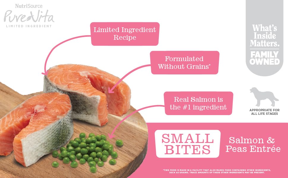 NUtri source pure vita small bites salmon and peas entree 4 lb