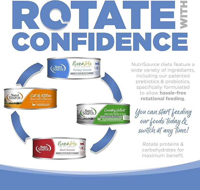 Nutri source pure vita turkey entree canned cat food 5.5 oz