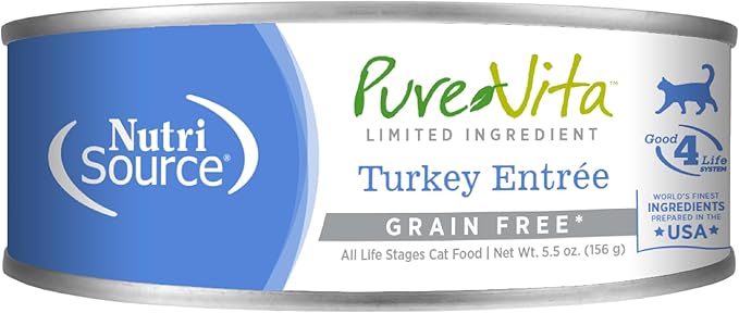 Nutri source pure vita turkey entree canned cat food 5.5 oz