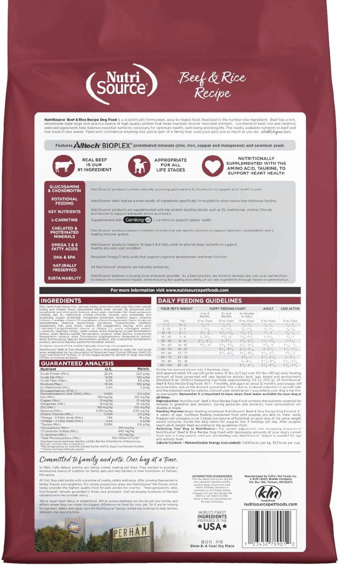 NutriSource Beef & Brown Rice Recipe Dry Dog Food 4lb