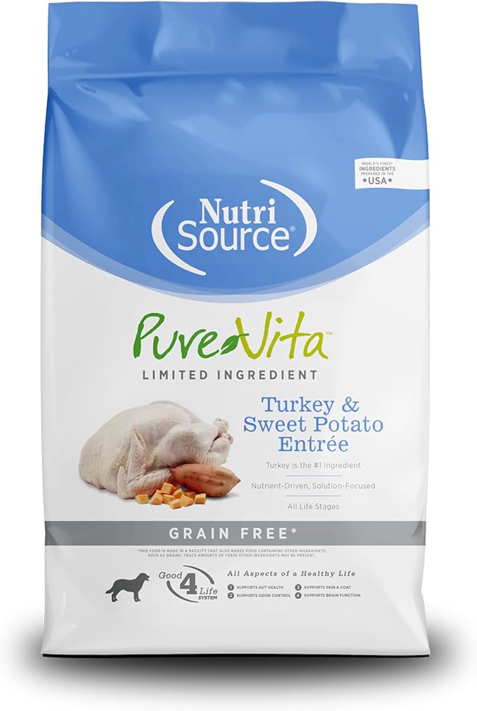 Nutrisource grain free Turkey & sweet potato 12lbs dry dog kibble