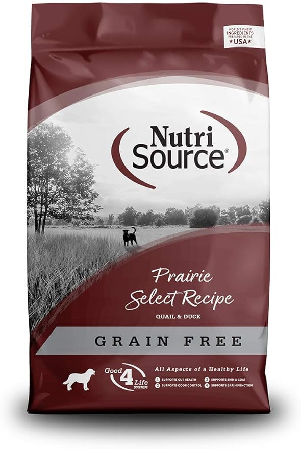 Nutrisource prairie select recipe dry dog food 15lbs quail duck