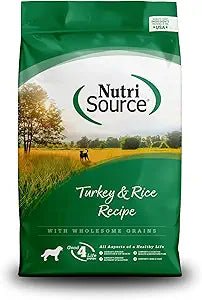 Nutrisource Turkey rice recipe wholesome grains 15lbs dry dog kibble