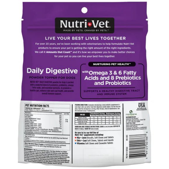 Nutrivet daily digestive powder 30 day supply dog supplement