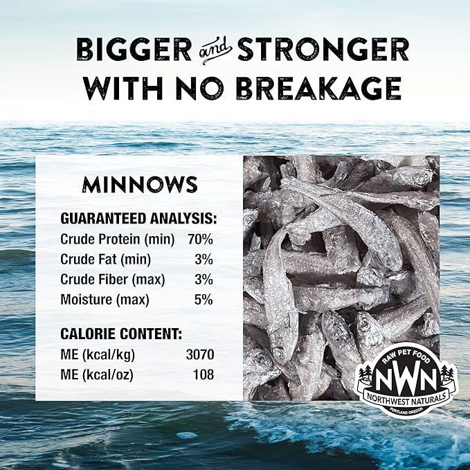 NWN Northwestnaturals freeze dried minnows dog cat treats 1oz