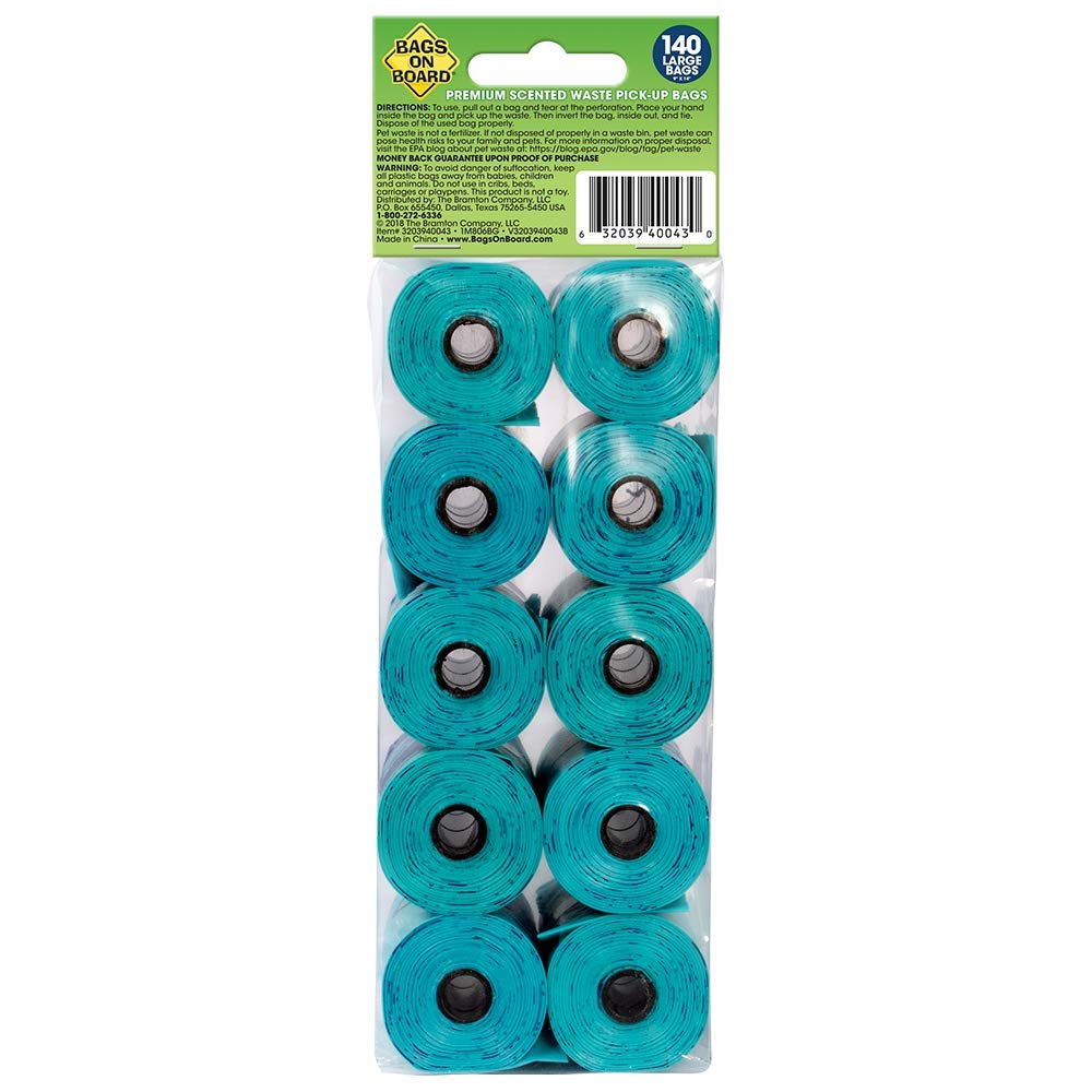 Odor Control Dog Poop Bags And Dispenser | Strong, Leak Proof Dog Waste Bags | Ocean Breeze Scent | 9 X14 Inches,140 Waste Pickup Bags