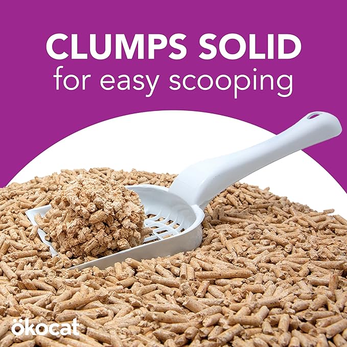 Okocat plant based cat litter clumping mini pellets 21.5lb cat litter