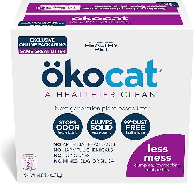 Okocat Super Soft Clumping Wood Delicate Paws Cat Litter, 14.8 lbs.